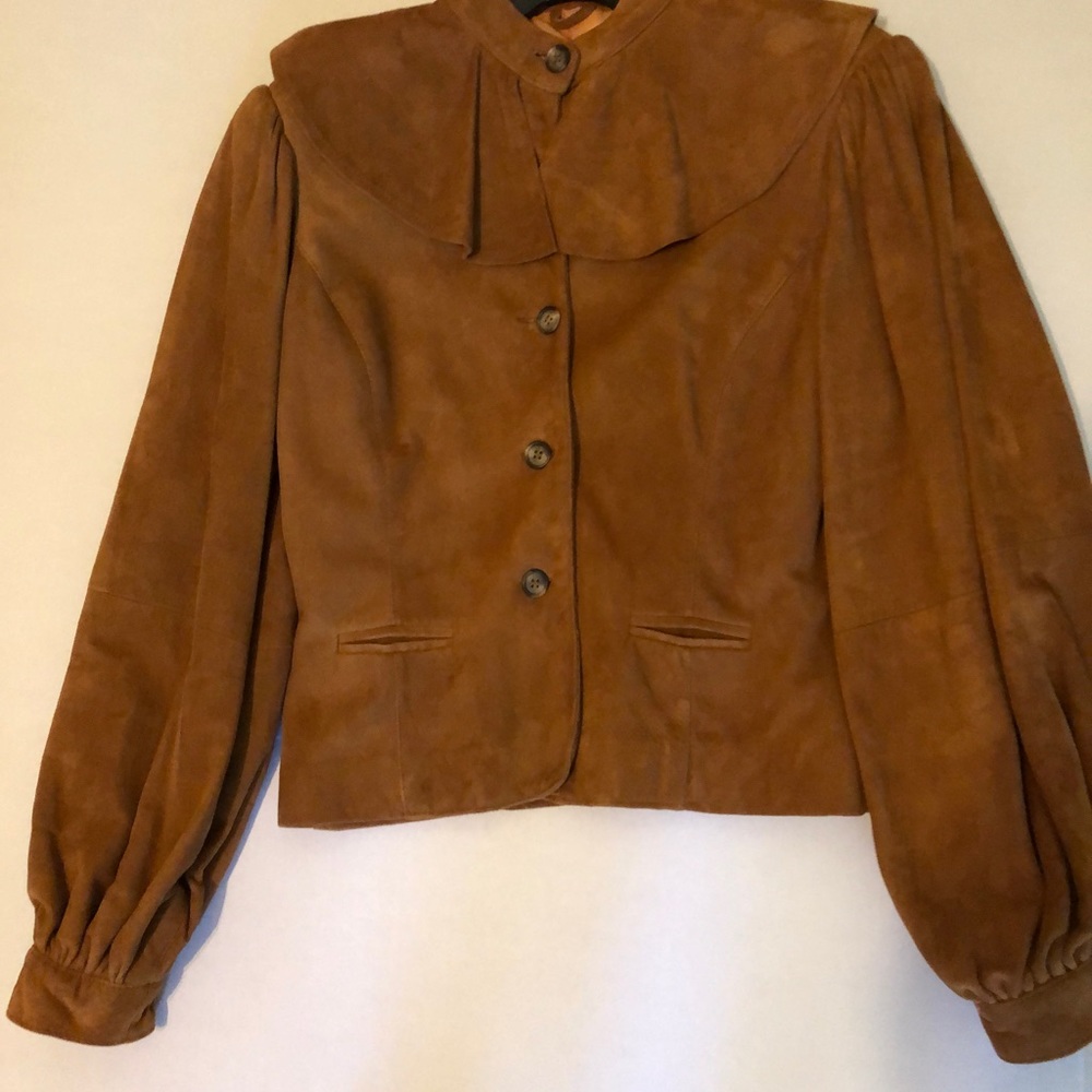 Brown Bolero Suede jacket size 6-8(?)